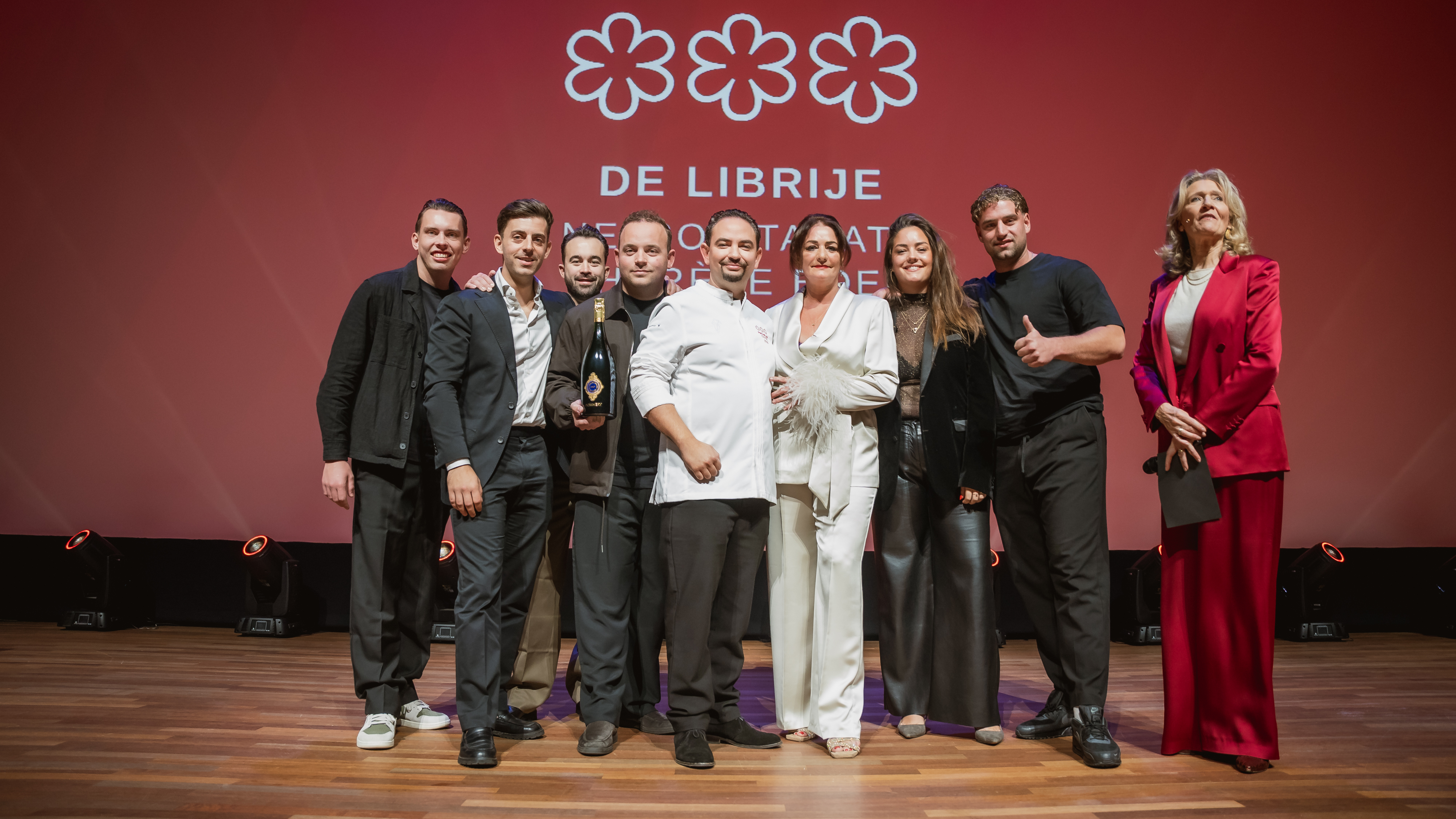 Het team van De Librije bij de Michelin-uitreiking 2026 in Maastricht